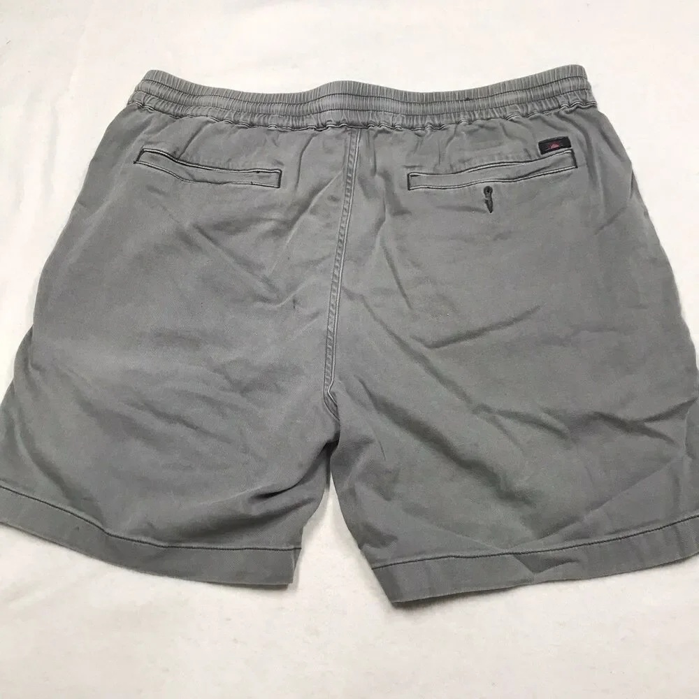 FAHERTY Linen Blend Shorts Men L Light Slate Drawstring Casual Chino Beach